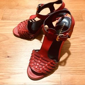 Coach Red High-heel Sandals